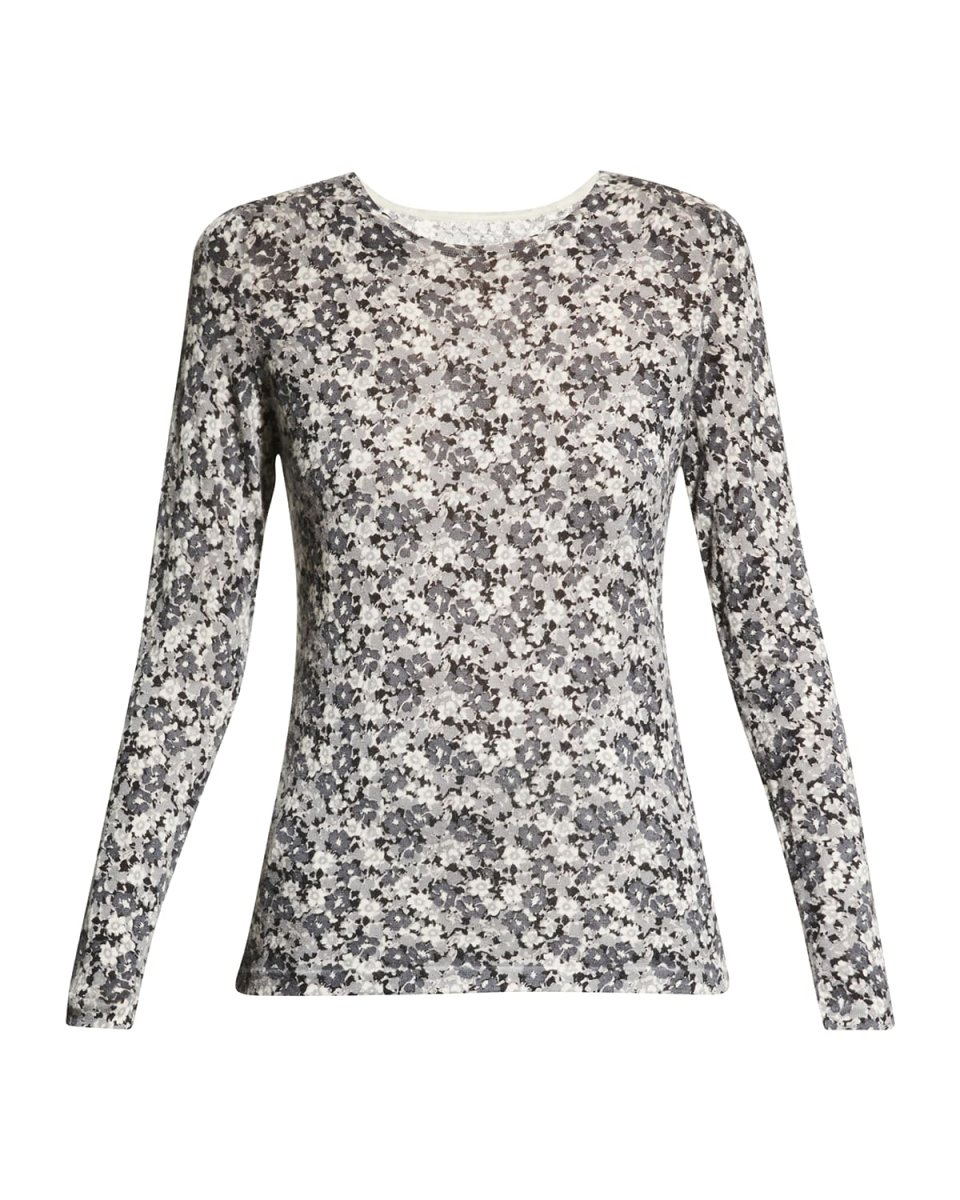 Floral-Print Cashmere Sweat